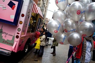 Branded balloons from Balloon Saloon lured customers not already alerted by the giant pink truck.