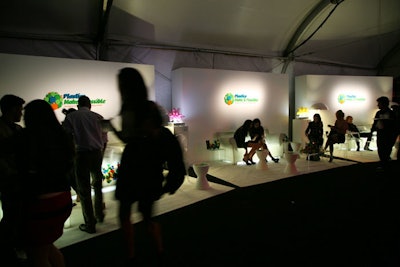 Lounges included plastic furniture and decor and bore the Plastics Make it Possible logo.