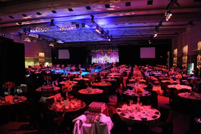 Westbury National Show Systems used a computerized lighting grid above the dance floor to create the effect of a night sky.