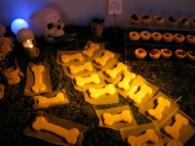 For dessert, the caterers served bone-shaped cakes.
