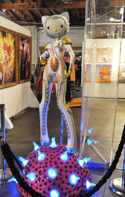 Hello Kitty art, curated by Japan L.A. owner Jamie Rivadeneira, is on display in the exhibit.