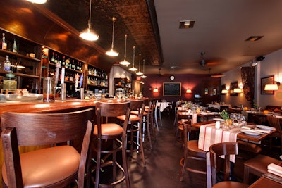 The 1,800-square-foot bistro seats 65 in the main dining room.