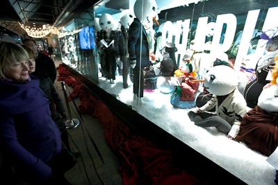 Onlookers filed past the windows after the unveiling.