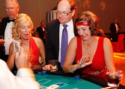 Guests had the opportunity to play roulette, craps, poker, and black jack at the after-party.
