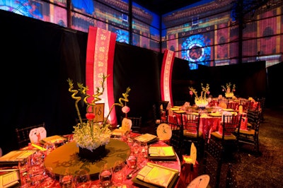 The Alfred Mann Foundation's annual fund-raising dinner in L.A. in October had a Chinese theme. Each table was topped with a centerpiece of white orchids and bamboo stems hung with miniature paper lanterns.