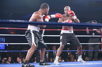 The evening included three professional boxing matches, as well as a tribute honoring the legends of boxing who were present at the event, including Sugar Ray Leonard and 'Smokin ' Joe Frazier.