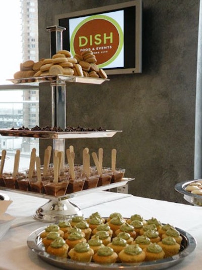 Dish Food & Events can deliver desserts like mini cupcakes and tarts.