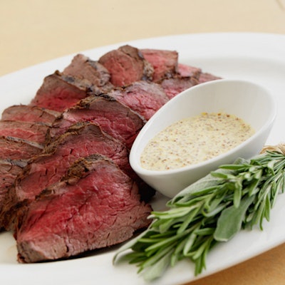 Menus can drop off buffet-style dishes like beef tenderloin.