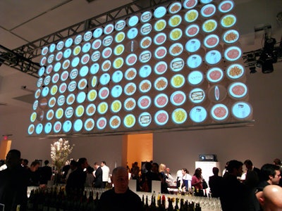 Up close, the David Rockwell-designed paper plate wall showed a myriad of meals.
