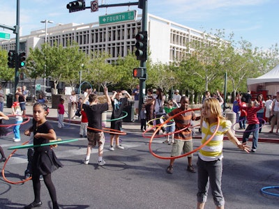 Hula hooping was among the day's many activities.