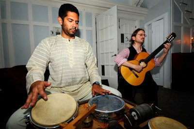 Musicians performed Middle Eastern music at the preview party for Socialmiami.com and public broadcasting network WLRN's upcoming Bohemian Pentameter event.