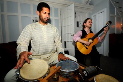 Musicians performed Middle Eastern music at the preview party for Socialmiami.com and public broadcasting network WLRN's upcoming Bohemian Pentameter event.