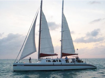 Action Yacht Charter's new 78-foot catamaran The Caribbean Spirit can book parties for 125.