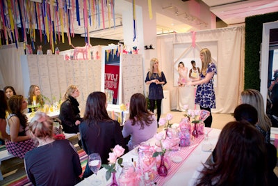 In a room bedecked with metal lockers and strands of ribbon hung from the ceiling, Victoria's Secret Beauty executives chatted briefly about the ingredients and inspiration behind each fragrance.