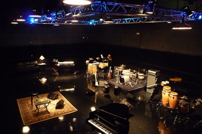 The 2,400-square-foot studio is traditionally set up for music rehearsals, though the equipment can be removed.