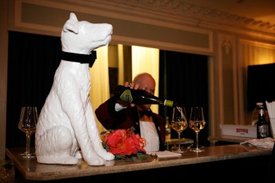 Kehoe decorated the bars with porcelain dogs in bow ties.