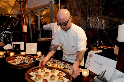 At Nomi's station, guests got foie gras sliders with truffled celery remoulade.