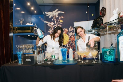 Sponsor Bombay Sapphire set up shop in one of the store's nooks, doling out cocktails like the Ted-tini.