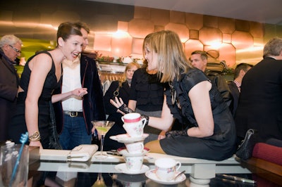 The teacups and pots throughout the Ted Baker store inspired the evening's Mad Hatter theme.