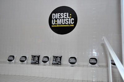 The Diesel U:Music logo adorned the pillows and back wall in the V.I.P. area.