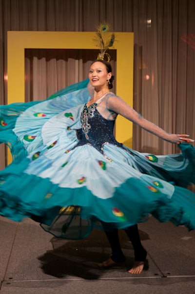 Peacock dancer Teena Huang performed.