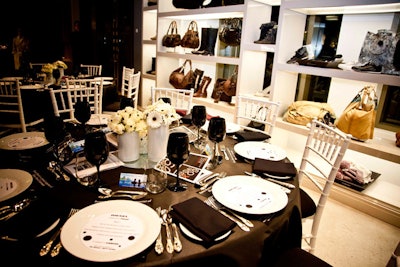 Diesel's spring collection, dubbed Rockin' Dots, provided the inspiration for the black and white decor and polka dot menu cards created for a dinner coordinated by Spinradius Events and catered by chef Marc Thuet of Conviction Restaurant at the clothing company's new Yorkville boutique.