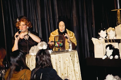 The premiere party for HBO's Grey Gardens in Los Angeles included retro entertainment like bingo games conducted by drag queens dressed as characters Big and Little Edie.