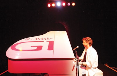 At an event during the Coachella festival to promote T-Mobile and Google's G1 device, guests used phones at the party's piano bar to text requests to pianist Ron Tanski.