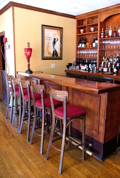 At the bar, guests can order off a wine list that offers more than 200 labels.