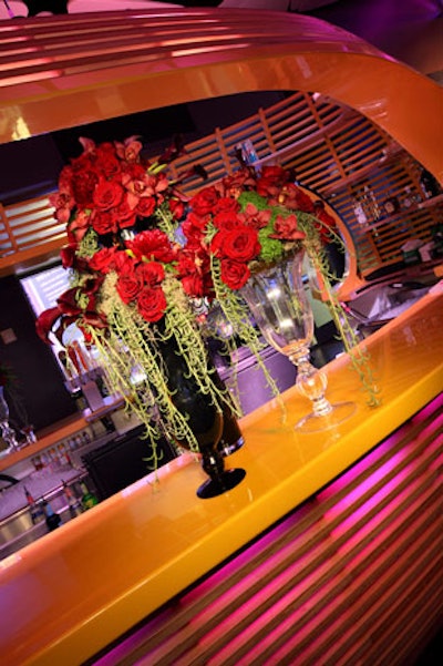 Collage supplied the flowers for the after-party, including this towering bunch of red blooms.