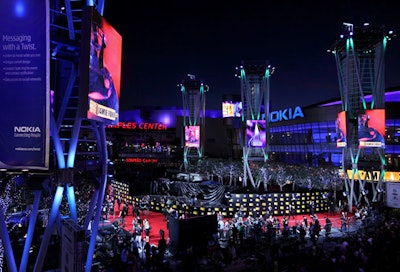 The American Music Awards took over L.A. Live, with arrivals on the Nokia Plaza.