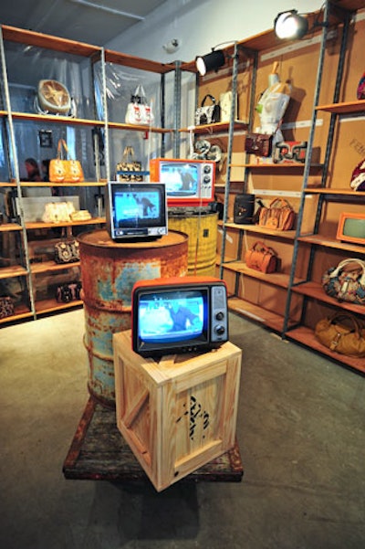 Fendi's temporary store occupies half of the first floor of the Moore Building. The brand used temporary shelving with clear outward walls to showcase its handbags, which can be personalized on site by a craftsman brought in from Rome for this event.