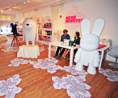 San Francisco-based high-end toy company Neon Monster created a pop-up shop on the second floor of the Moore Building with oversize versions of its signature monster toy.