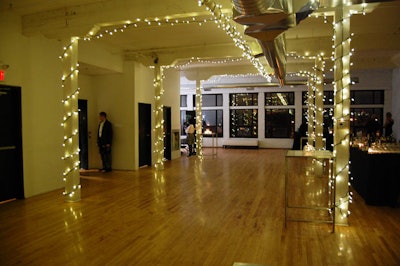 Strands of white lights added a festive feel to the event space.