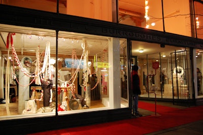 Event organizers created a holiday window display to give the pop-up shop a department store feel.