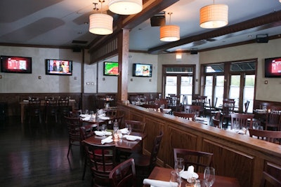 Stocked with an in-house screen and projector, Orvieto Pizzeria and Wine Bar can host sit-down luncheons for 80.