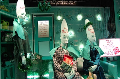 Barneys New York creative director Simon Doonan built this year's windows around famous Saturday Night Live sketches, and the store hosted current cast members at a November unveiling party.