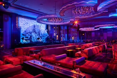 A fan motif and warm lighting set the tone at the Mandarin Oriental opening.