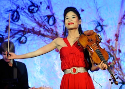 Violinist Vanessa-Mae performed to conclude the Mandarin Oriental festivities.