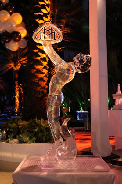 Sculptured Ice Occasions also created smaller sculptures that decorated the pool area.