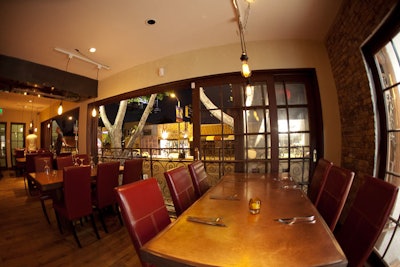 French doors overlook Melrose Avenue.