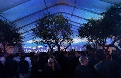 Foliage gave the tent a park-like feel.