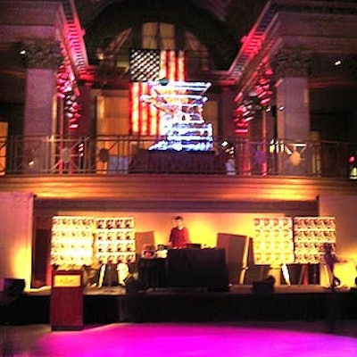 DJ Cassidy spun on a small stage below the balcony, which housed a V.I.P. area and a large ice sculpture.