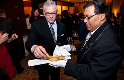 During the silent auction, the Ritz-Carlton served passed appetizers in the hotel's second-floor Studio space.