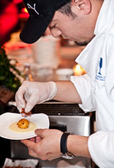 Delectable dishes ran the gamut from short ribs atop polenta to this goat cheese croquette.