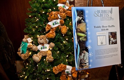 The Shade Foundation sold Teddy bears to benefit melanoma research, and each purchase included a chance to win a Tiffany snowflake necklace.