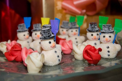 Other offerings at the buffet included marshmallow snowmen and candy roses.