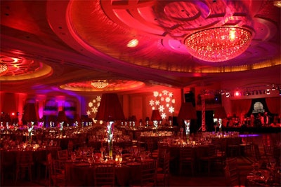 Show Resource Technology drenched the ballroom in colorful lighting that changed from red to gold at different points during the evening.