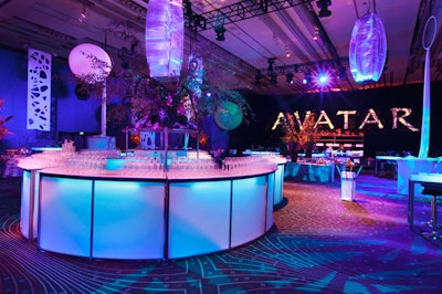 A large circular bar stood in the center of the ballroom.