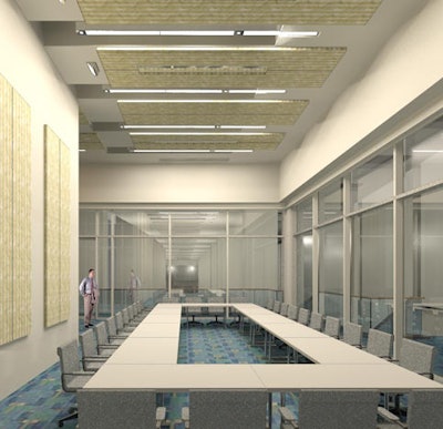 Washington Convention Center's 40,000-square-foot expansion includes custom carpet, upgraded lighting, and a state-of-the-art partition wall system.